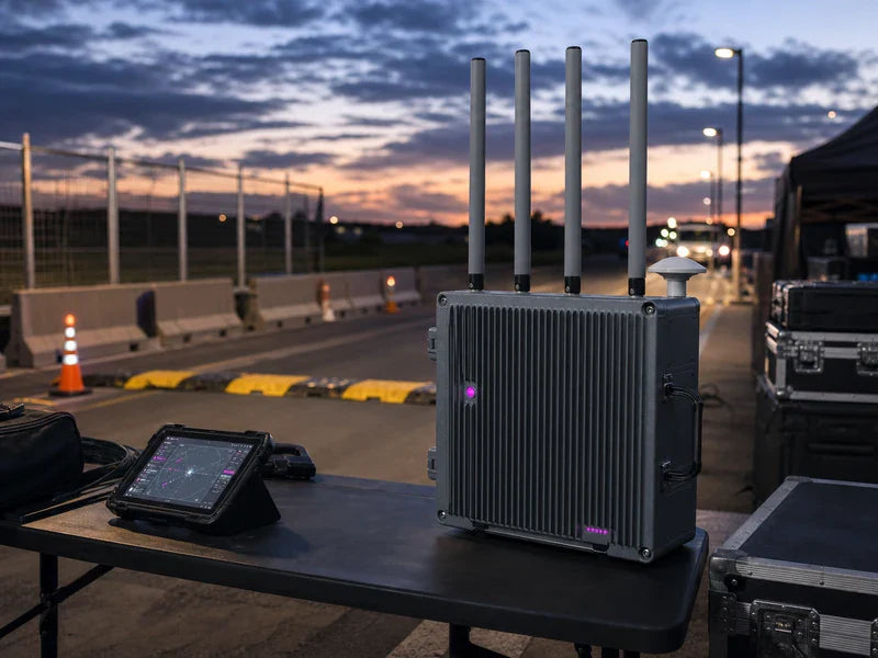 UFD1 stationary drone detection unit at a generic service-road checkpoint