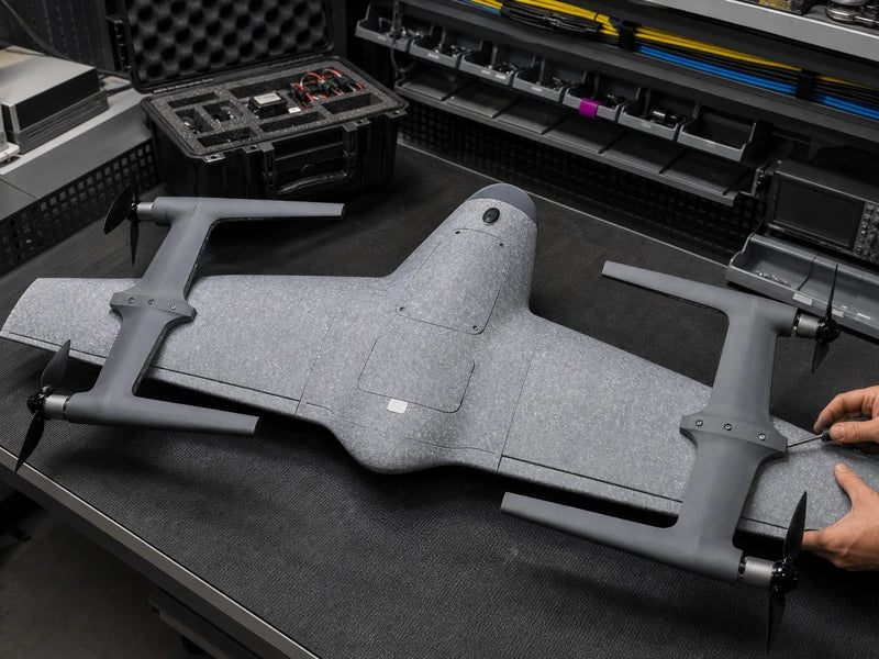 UVH PNP fixed-wing VTOL platform on an industrial integration bench