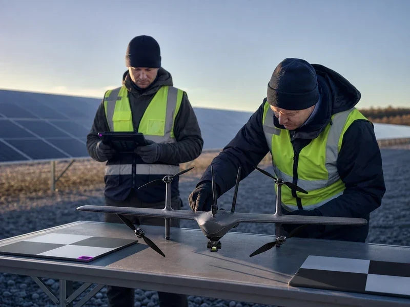 UVH2 dual-sensor VTOL drone prepared for a thermal inspection