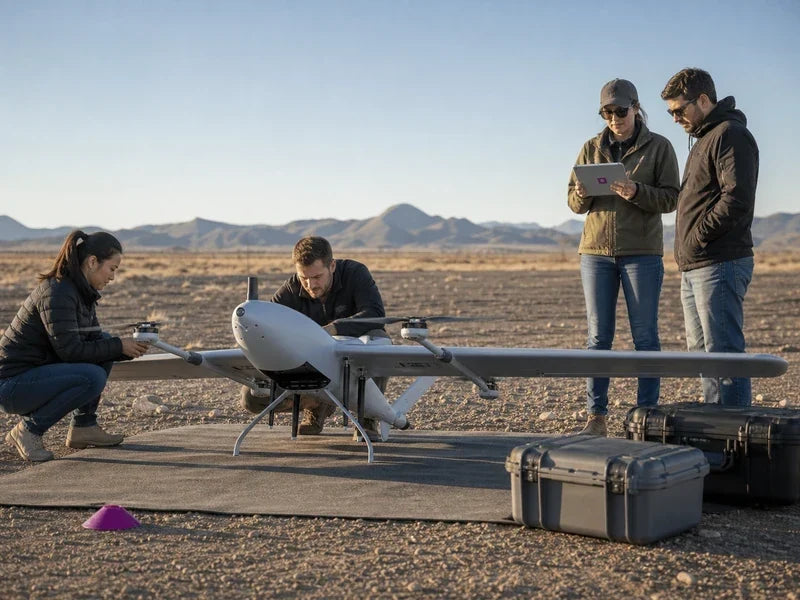UIV2200 multi-payload VTOL drone used in a professional fleet training exercise