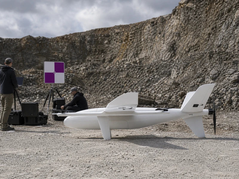 UG35 heavy-payload fixed-wing VTOL drone during an industrial sensor mission cost trial