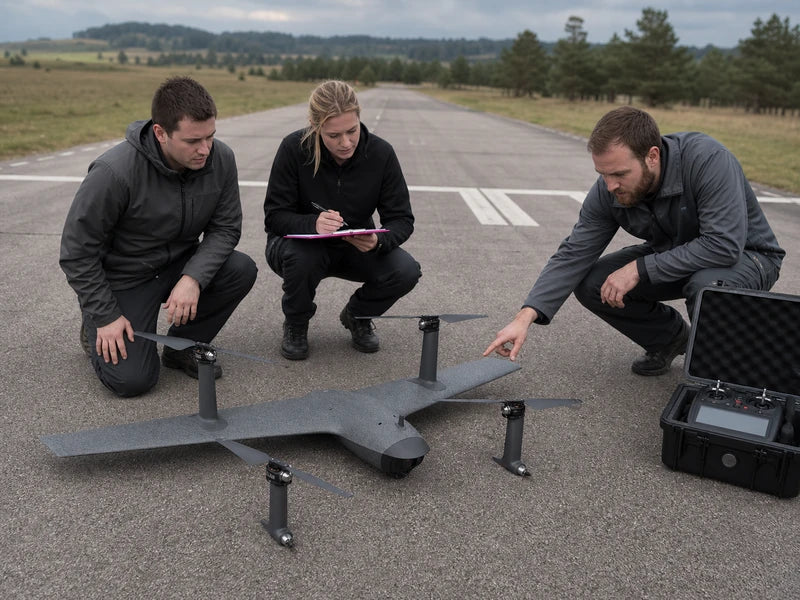 UVH RTF fixed-wing VTOL drone used in a professional instructor-led training session