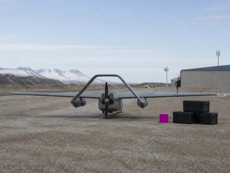 UG73 fuel-powered heavy VTOL drone prepared for a bundled remote mapping mobilization