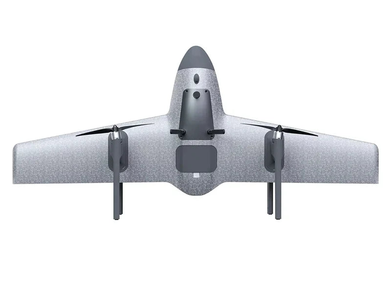 UVH1 fixed-wing VTOL drone supporting a survey team support-escalation rehearsal