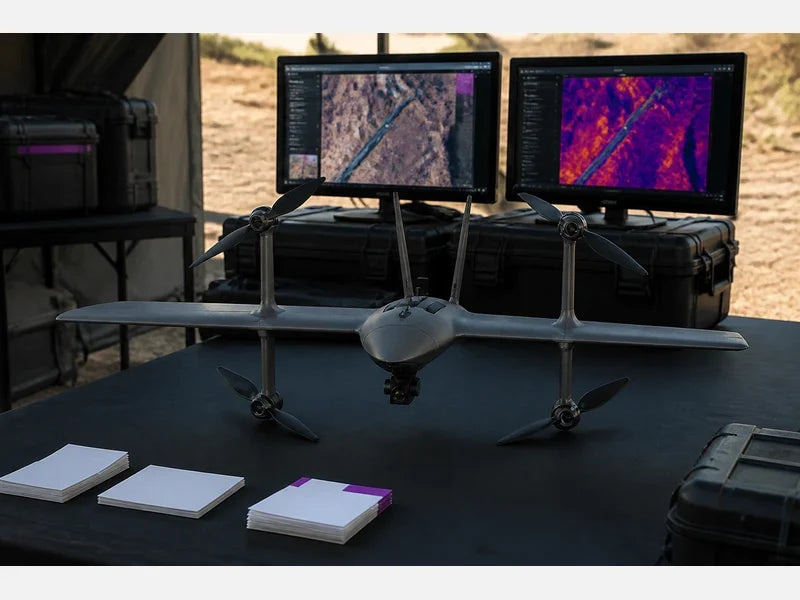 UVH2 dual-sensor fixed-wing VTOL during a field evidence review