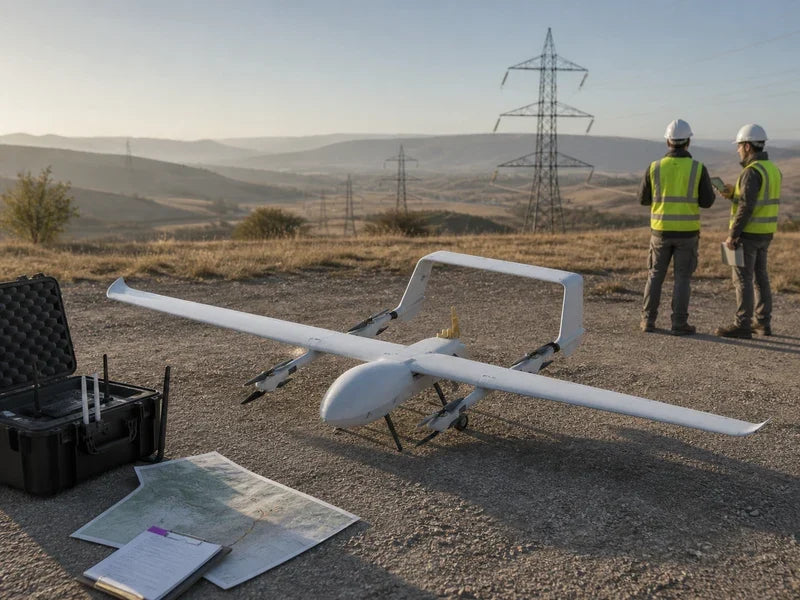 Complete UG82 heavy-lift VTOL during a ground-control link evidence review