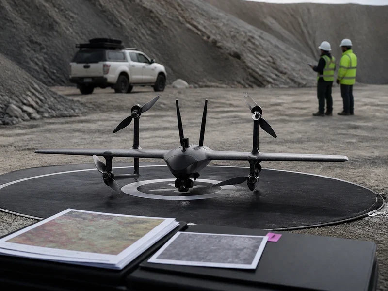 Complete UVH2 dual-sensor VTOL during an RGB and thermal deliverables review