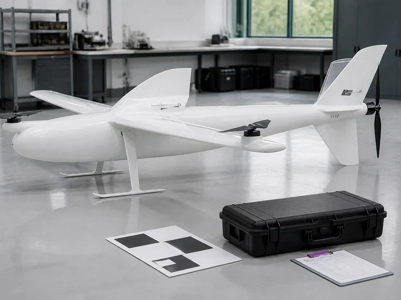 Complete UG35 fixed-wing VTOL during a sensor upgrade and requalification review
