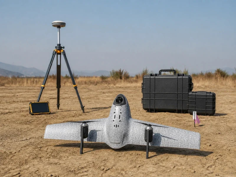 UVH1 fixed-wing VTOL at a professional survey shift handover
