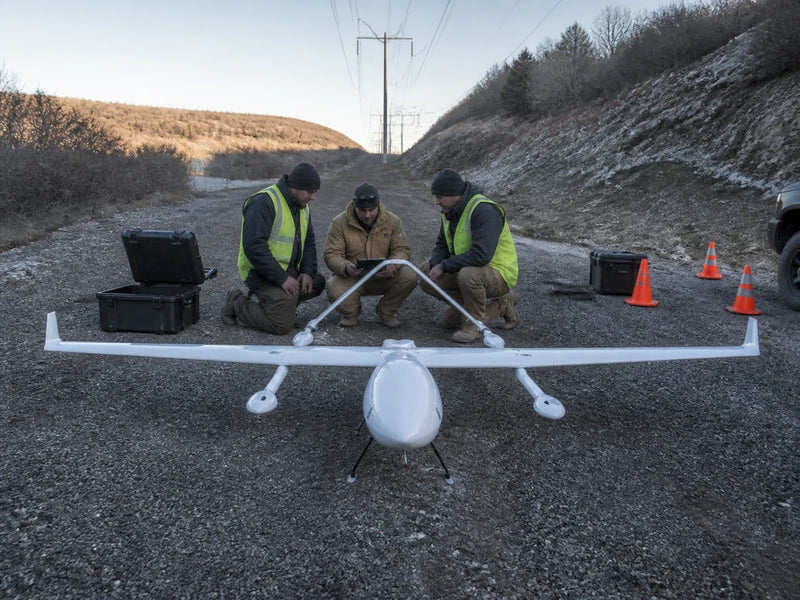 UG62 fixed-wing VTOL at a professional corridor inspection release review