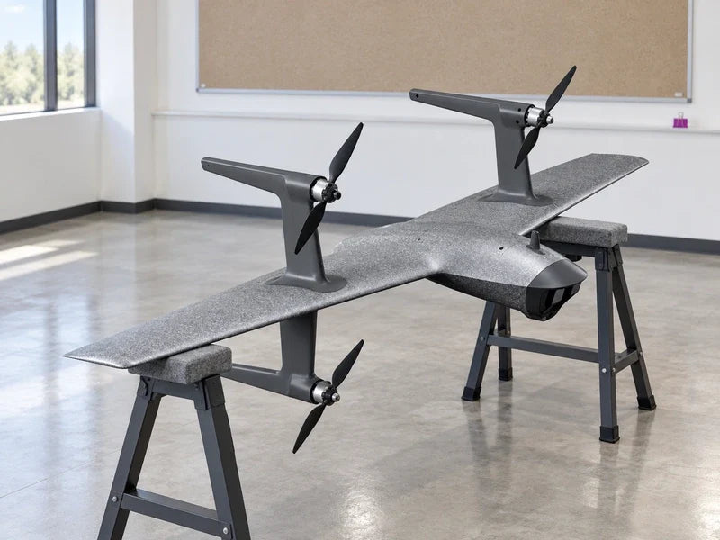 UVH-RTF on padded trestles in an empty civilian training equipment gallery
