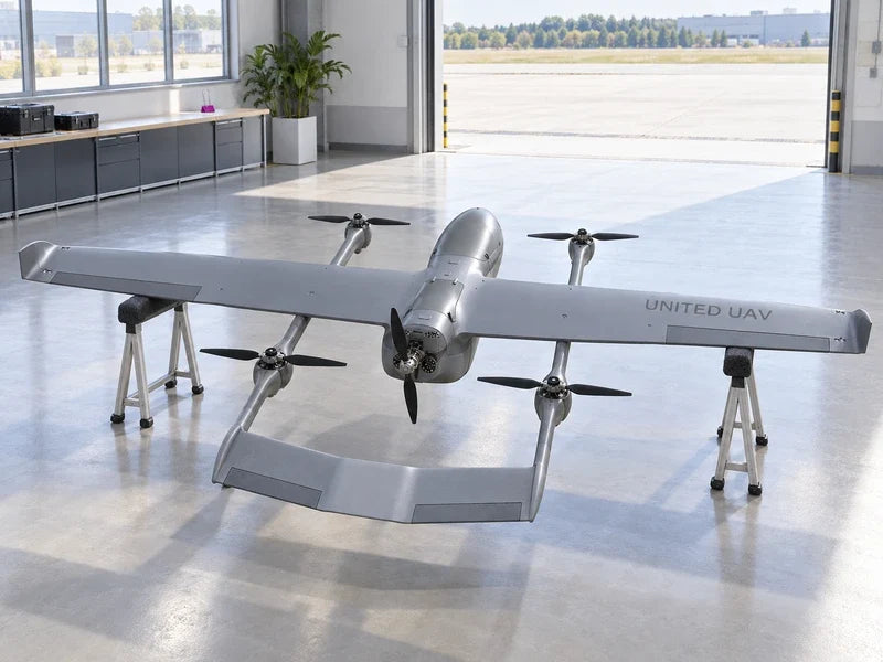UG73 on padded trestles in a bright civilian equipment handover hall