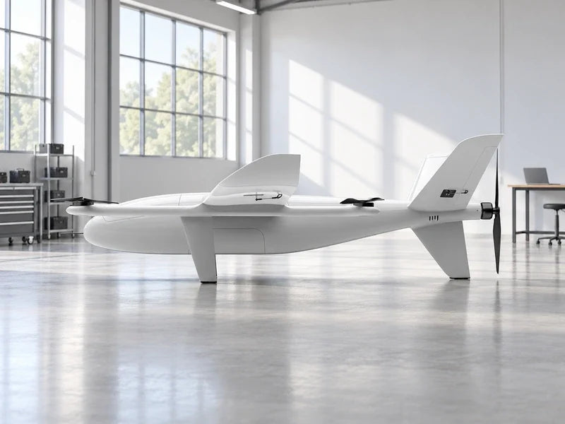 UG35 in its exact reference side profile on a workshop floor beside a small unconnected laptop workstation