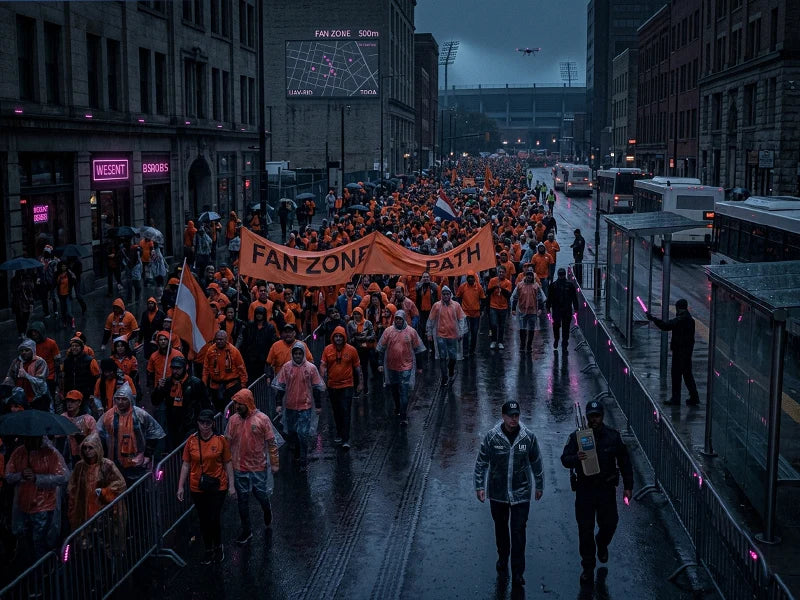 Rain Does Not Stop a Fan Parade