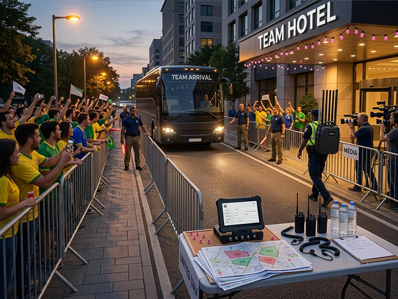 A Team Bus Arrival Can Become a Temporary Venue