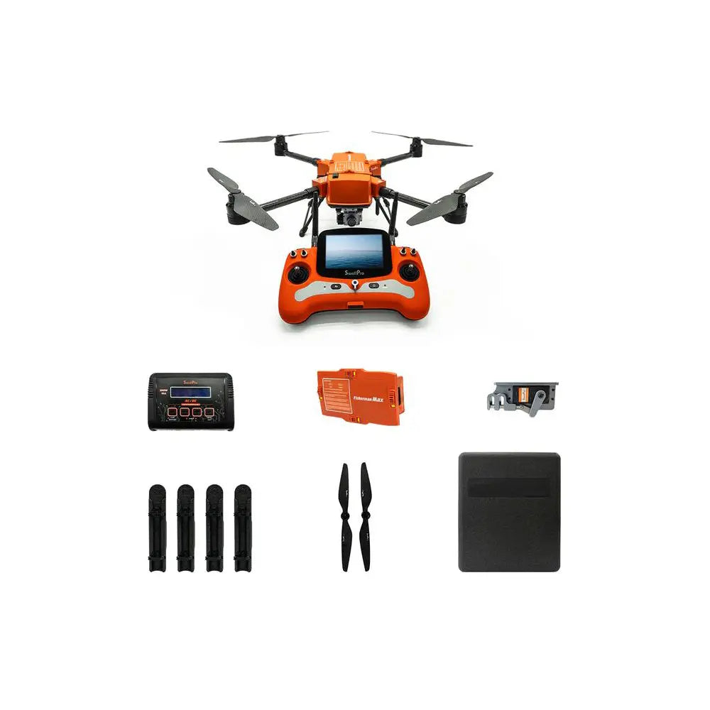 One battery and two extra pairs of propellers for the Fisherman Max UFISH02, designed for extended flight times and efficient performance.