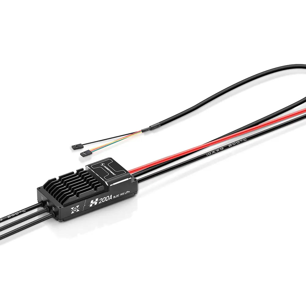 Side view of HOBBYWING XRotor Pro H200A 14S BLDC ESC, showing lightweight aluminum shell