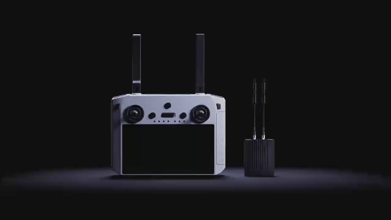 UIH drone Scepter 15 long-range remote controller video showing 2.4G and 5.8G dual-band transmission Android 11 screen and 12 to 15km video link