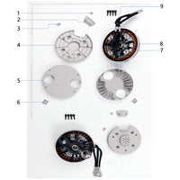 UNITED UAV DJI Agras T100 15516 Arm Motor parts accessories numbered diagram white background