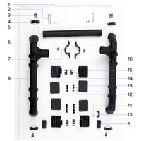 UNITED UAV DJI Agras T100 Frame Connector parts accessories numbered diagram white background