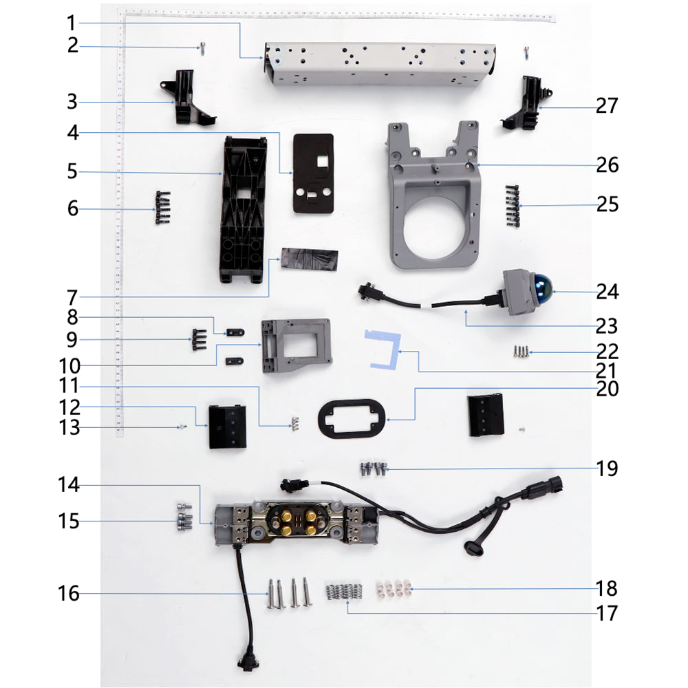 UNITED UAV DJI Agras T100 Front Frame 1 parts accessories numbered diagram white background