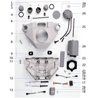 UNITED UAV DJI Agras T100 Front Frame 2 parts accessories numbered diagram white background