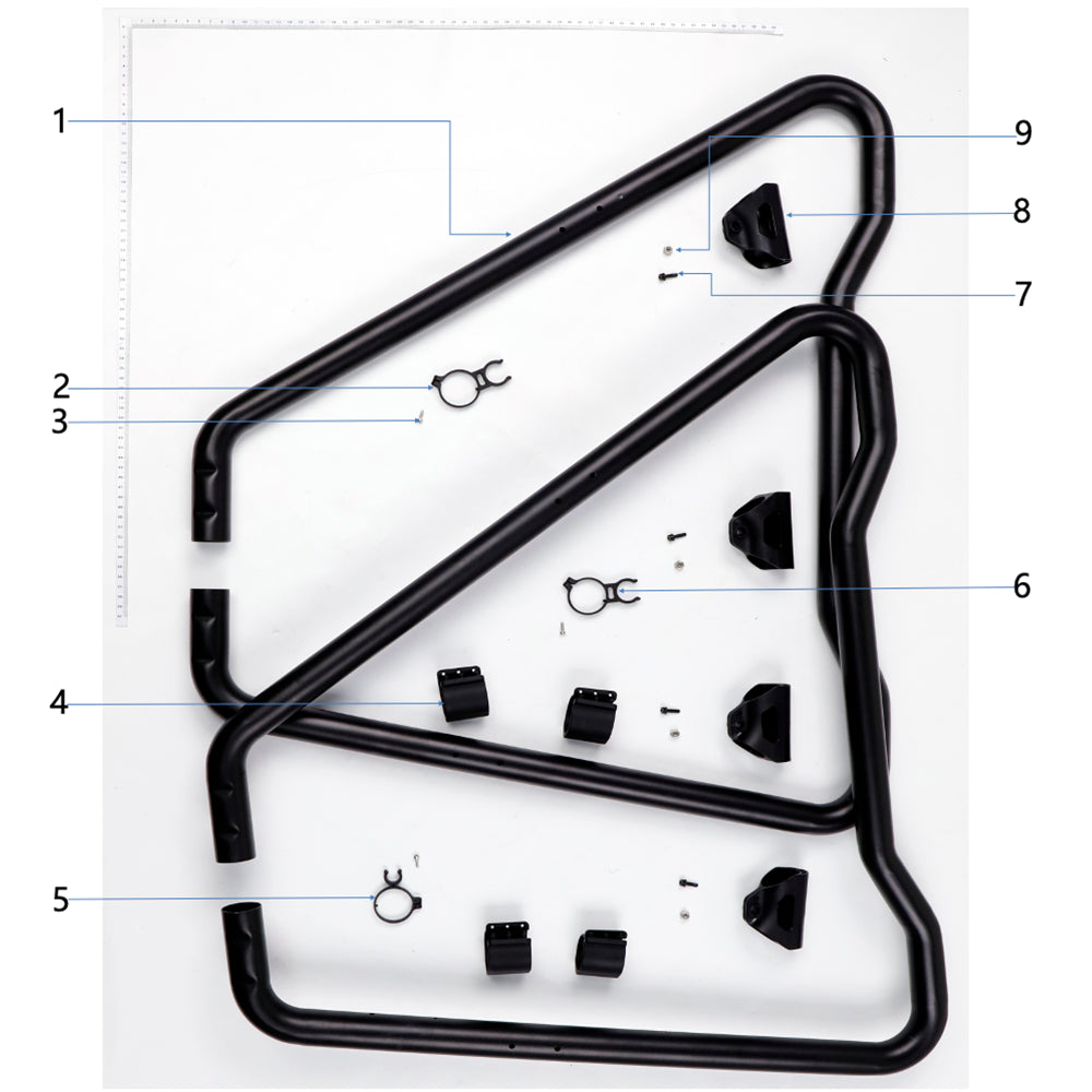 UNITED UAV DJI Agras T100 Landing Gear Assembly 1 parts accessories numbered diagram white background