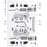 UNITED UAV DJI Agras T100 Middle Rear Frame 1 parts accessories numbered diagram white background
