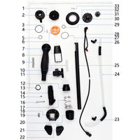 UNITED UAV DJI Agras T100 Spray Lance Assembly parts accessories numbered diagram white background