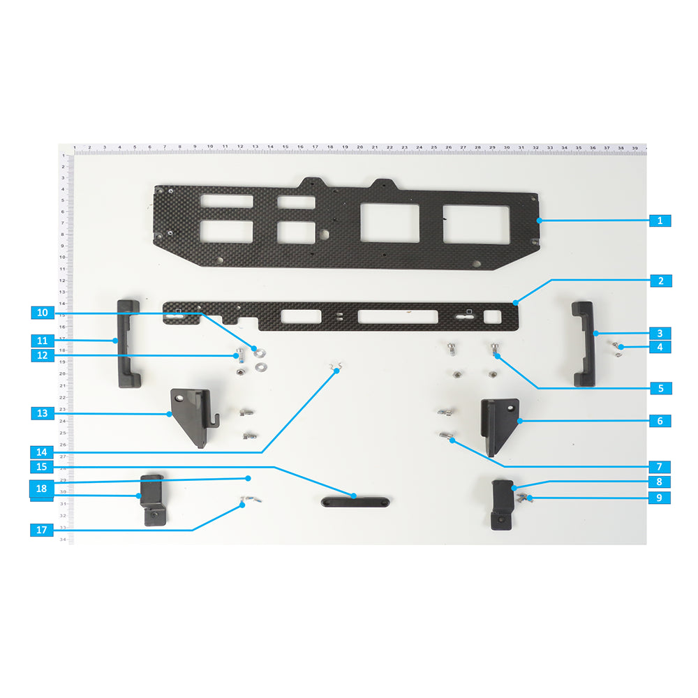UNITED UAV DJI Agras T20 liquid meter bracket parts accessories numbered diagram white background