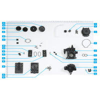 UNITED UAV DJI Agras T20 pump 2 parts accessories numbered diagram white background