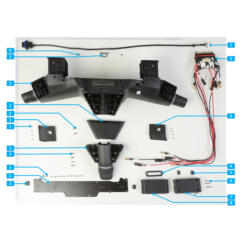 UNITED UAV DJI Agras T20 rear frame parts accessories numbered diagram white background