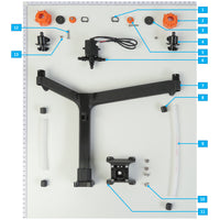 UNITED UAV DJI Agras T20 spray lance parts accessories numbered diagram white background