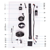 UNITED UAV DJI Agras T20P M1 arm parts and accessories numbered diagram on white background