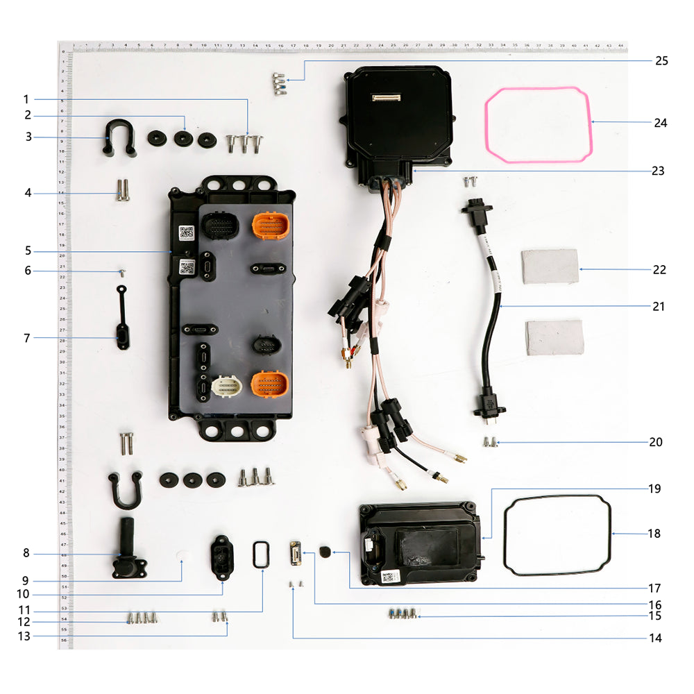UNITED UAV DJI Agras T25 cable distribution board parts accessories numbered diagram white background