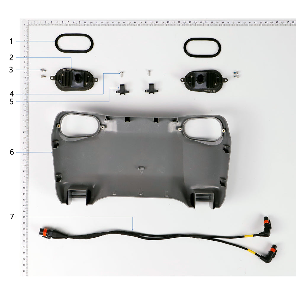 UNITED UAV DJI Agras T25 front shell parts accessories numbered diagram white background