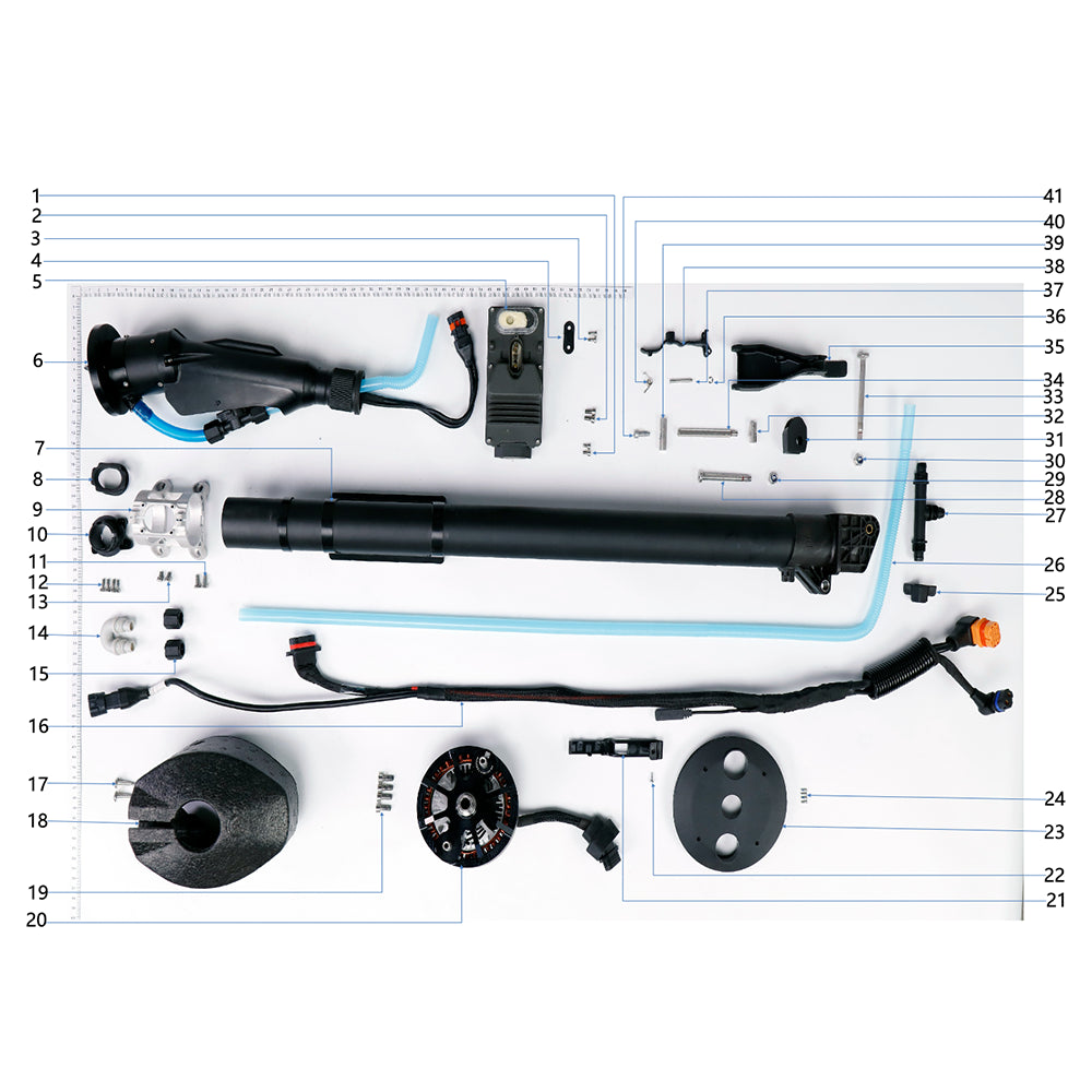 UNITED UAV DJI Agras T25 M1 aircraft arm parts accessories numbered diagram white background