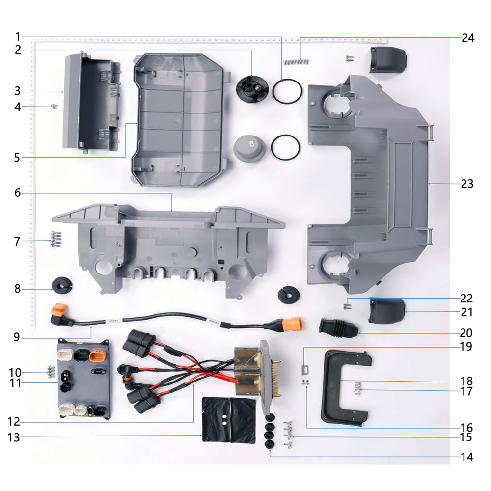 UNITED UAV DJI Agras T25 rear frame parts accessories numbered diagram white background
