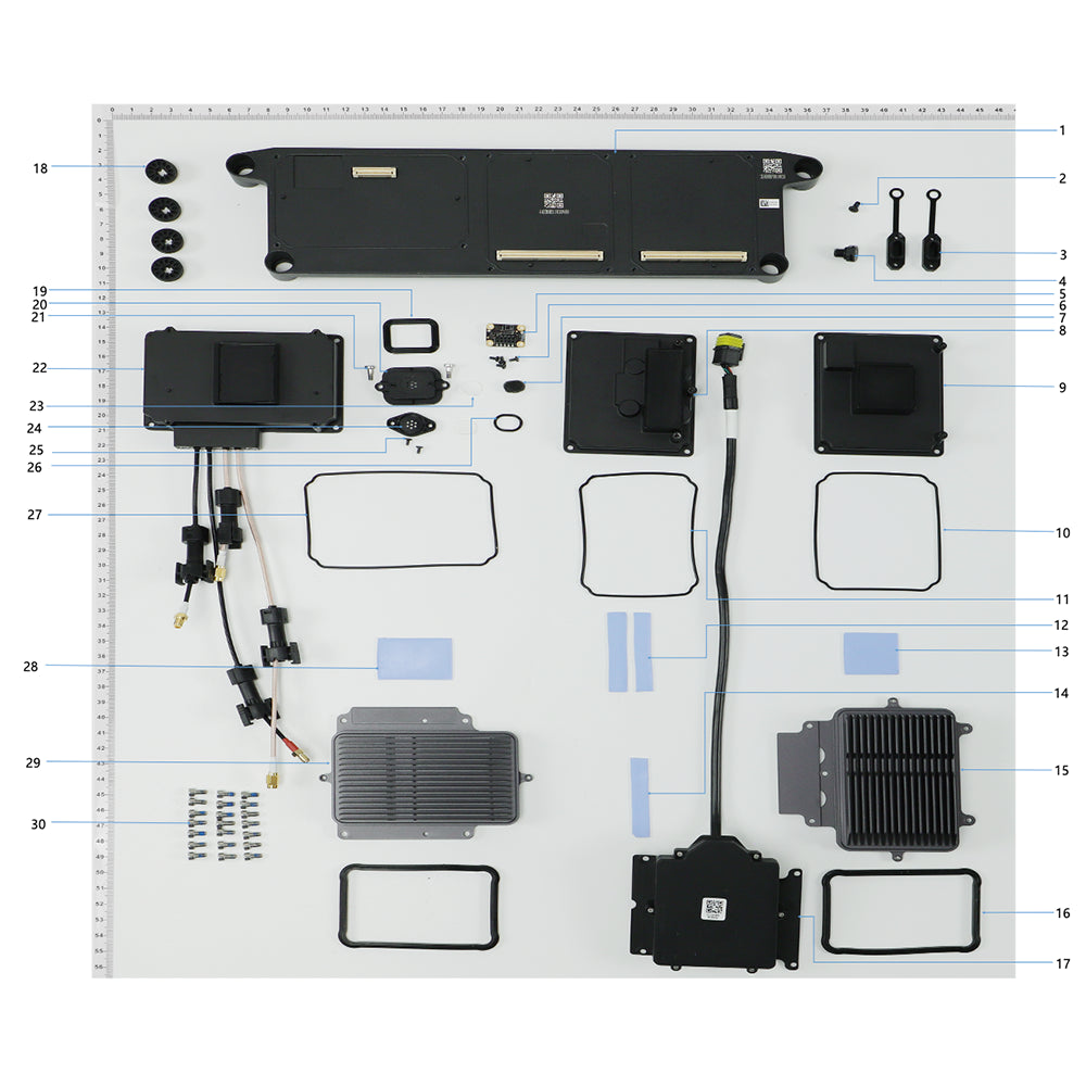 UNITED UAV DJI Agras T30 Distribution Board Module parts accessories numbered diagram white background