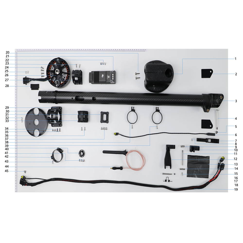 UNITED UAV DJI Agras T30 M2 Aircraft Arm parts accessories numbered diagram white background