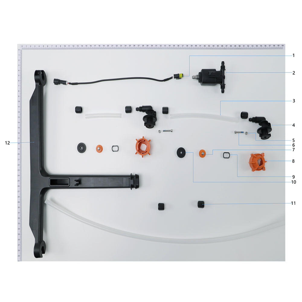 UNITED UAV DJI Agras T30 M2 Spray Lance parts accessories numbered diagram white background
