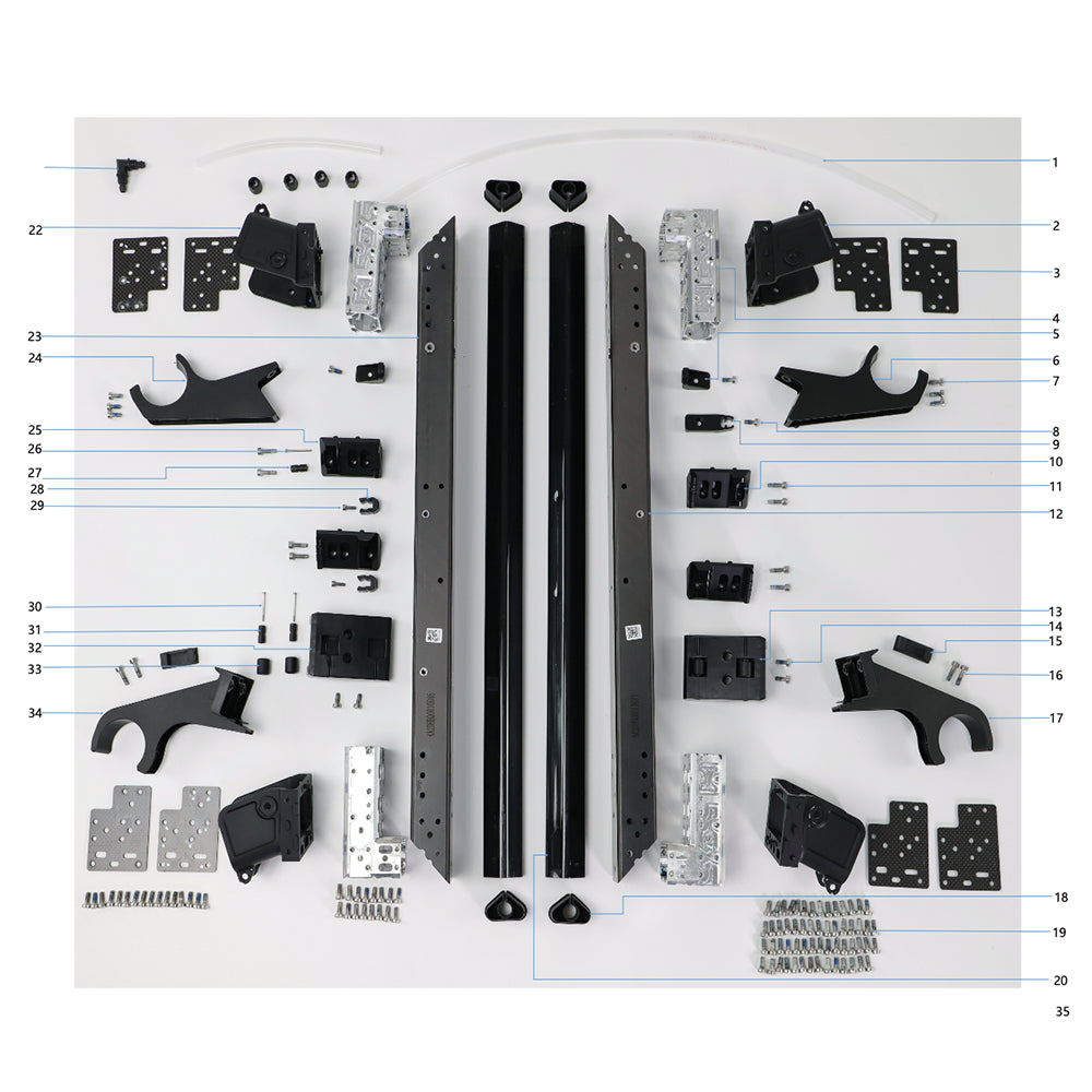 UNITED UAV DJI Agras T30 Middle Frame parts accessories numbered diagram white background