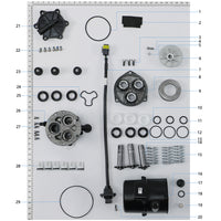 UNITED UAV DJI Agras T30 Plunger Pump parts accessories numbered diagram white background