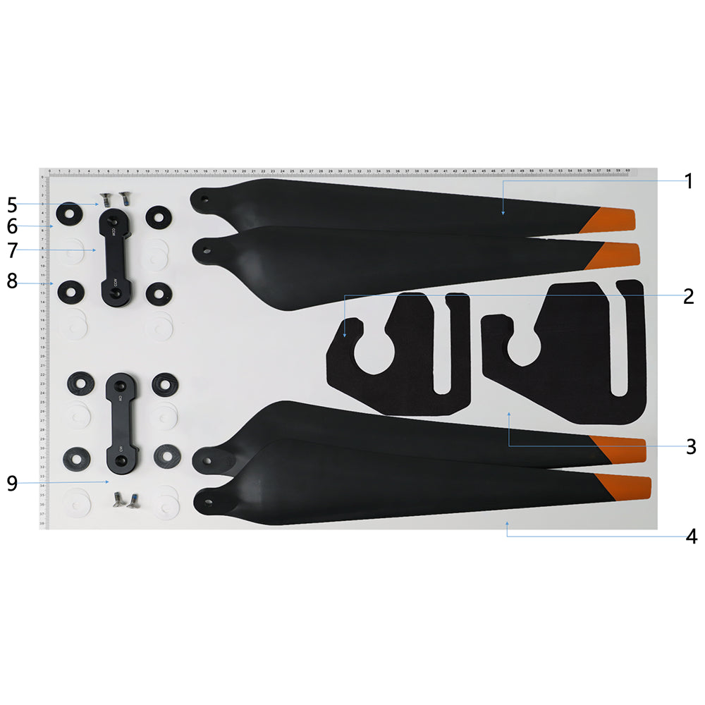 UNITED UAV DJI Agras T30 Propeller parts accessories numbered diagram white background