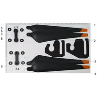 UNITED UAV DJI Agras T30 Propeller parts accessories numbered diagram white background