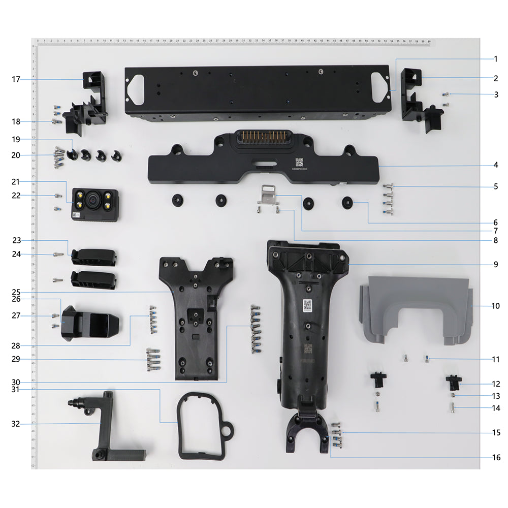 UNITED UAV DJI Agras T30 Rear Frame parts accessories numbered diagram white background