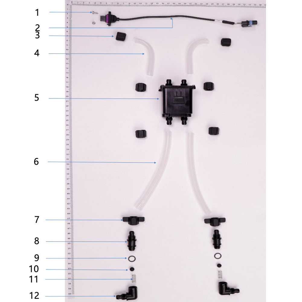 UNITED UAV DJI Agras T40 Flow Meter Water parts accessories numbered diagram white background