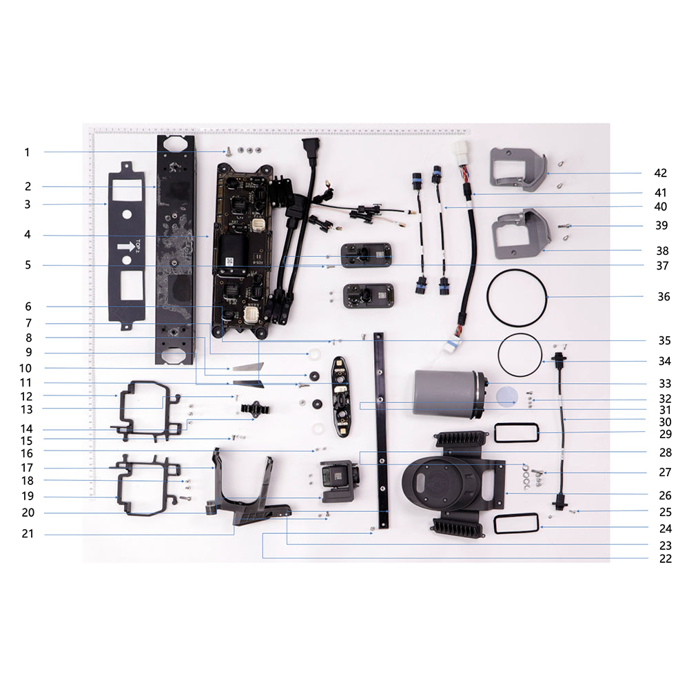 UNITED UAV DJI Agras T40 Front Frame parts accessories numbered diagram white background