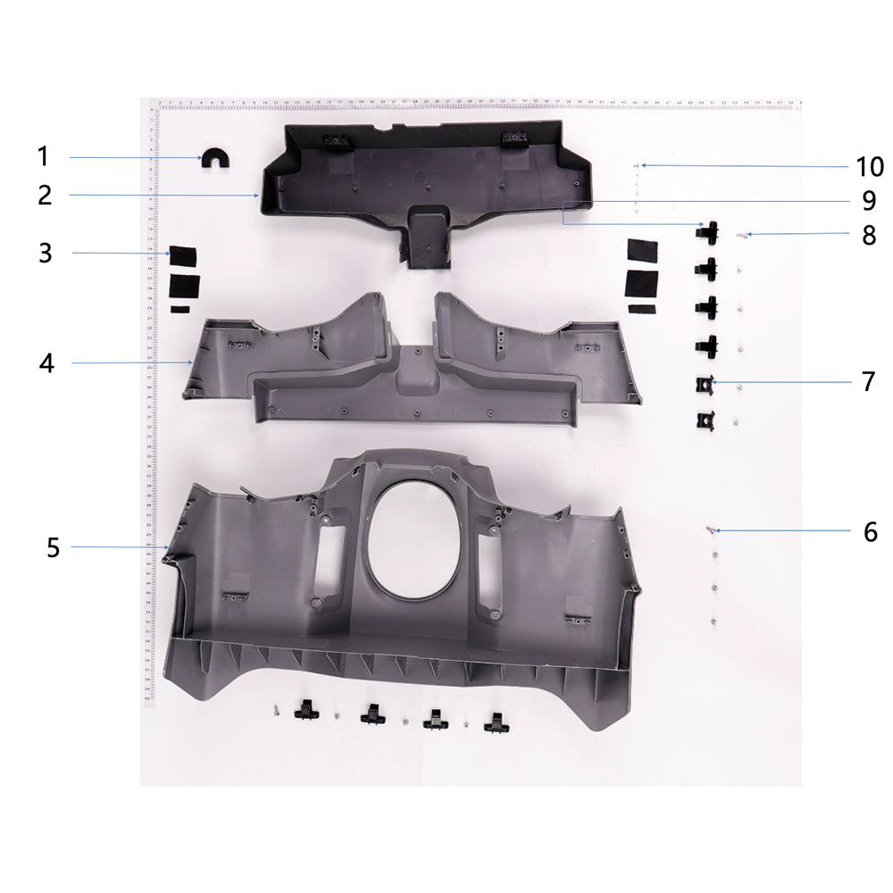 UNITED UAV DJI Agras T40 Front Shell parts accessories numbered diagram white background