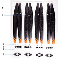 UNITED UAV DJI Agras T40 Lower Propeller parts accessories numbered diagram white background